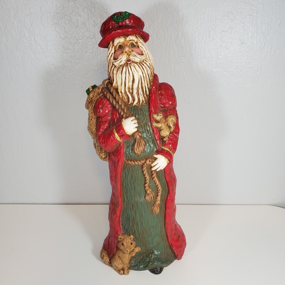 Gare Ceramic #2417 Carved Renaissance Santa Claus 15" Christmas Figurine Vintage